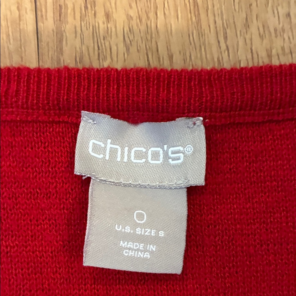 Chico's Vibrant Red Knit Top - Picture 2 of 6